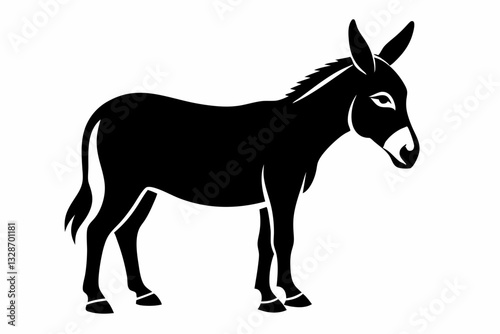 donkey line art silhouette vector illustration
