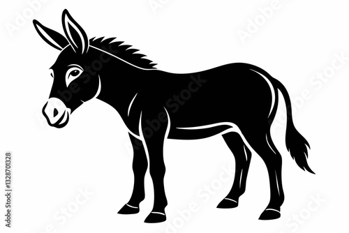 donkey line art silhouette vector illustration