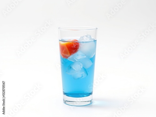 Wallpaper Mural Blue Cocktail with Ice Cubes and Orange Slice Torontodigital.ca
