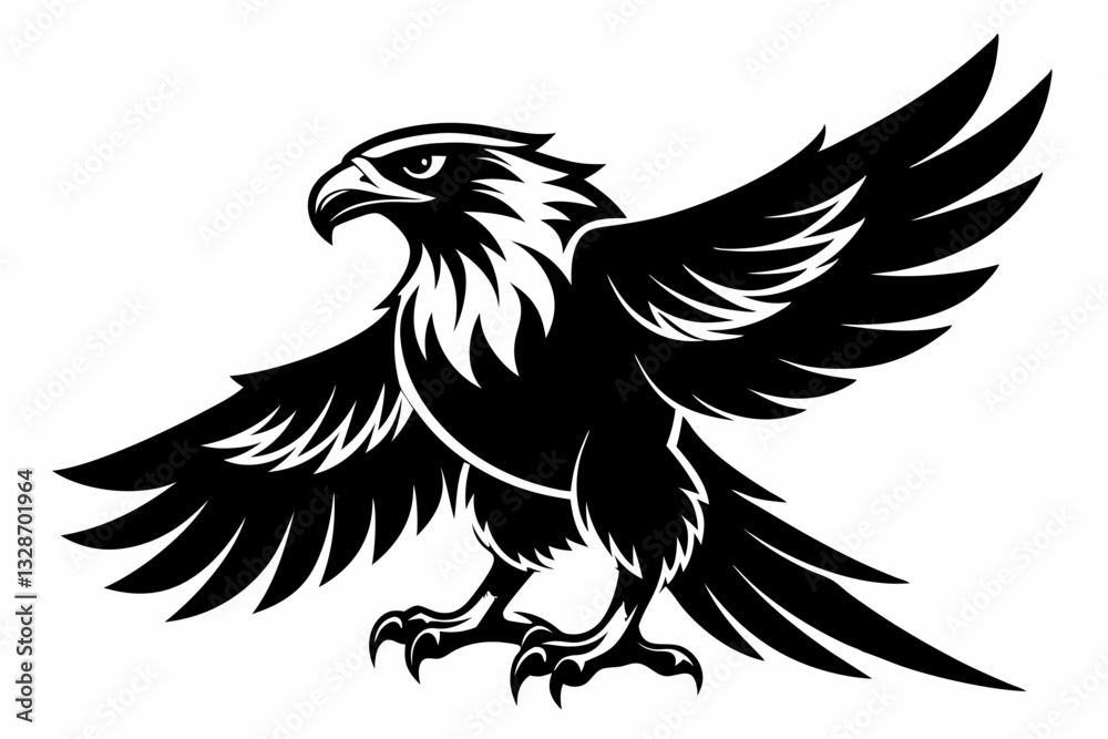 Obraz premium eagle line art silhouette vector illustration