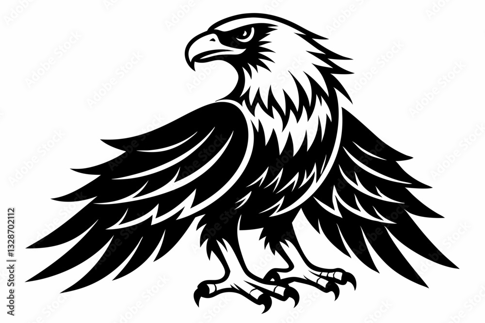 Obraz premium eagle line art silhouette vector illustration