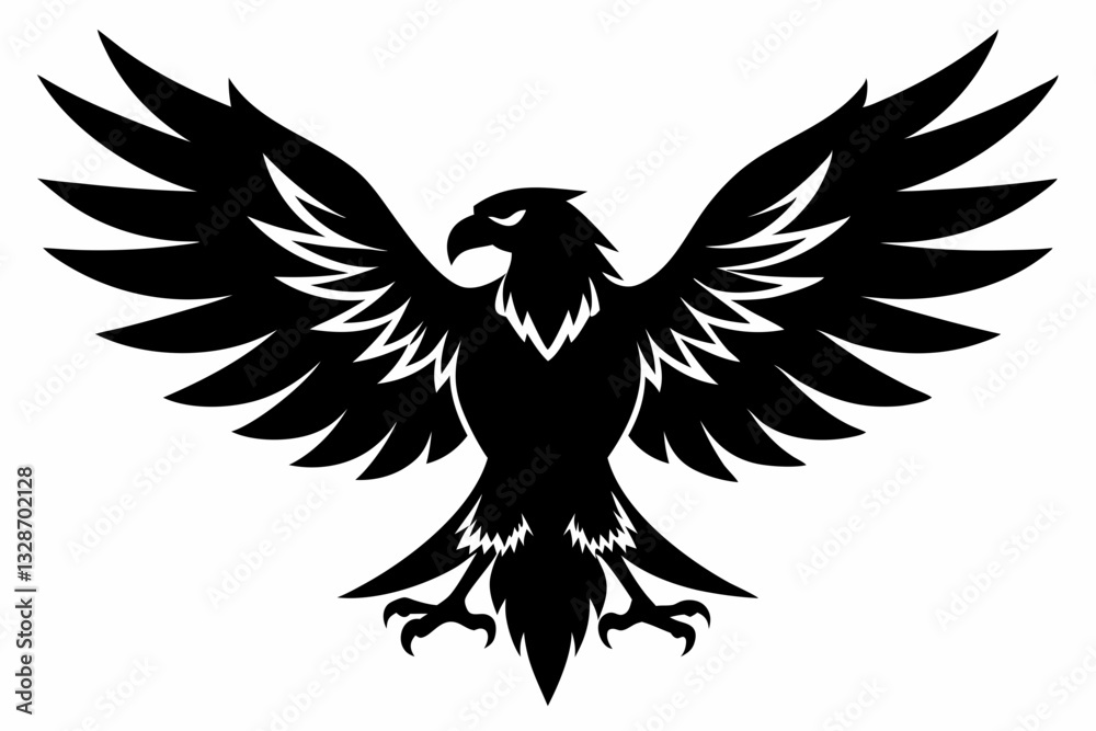 Obraz premium eagle line art silhouette vector illustration