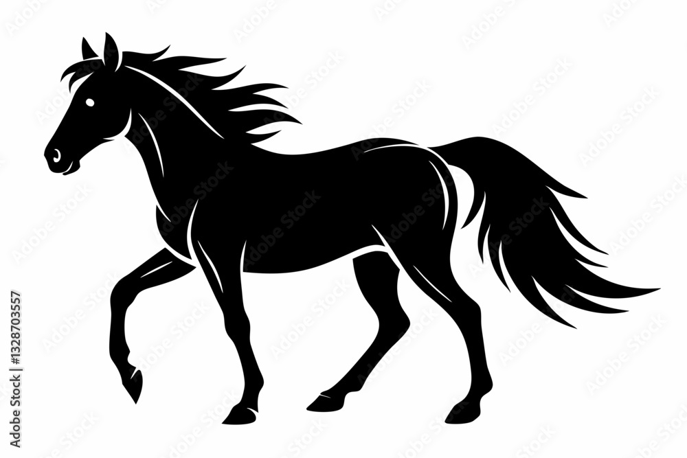horse line art silhouette vector illustration horse line art silhouette vector illustration