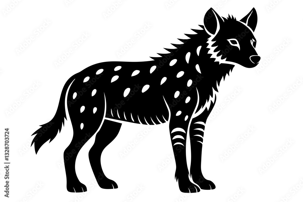 hyena line art silhouette vector illustration hyena line art silhouette vector illustration