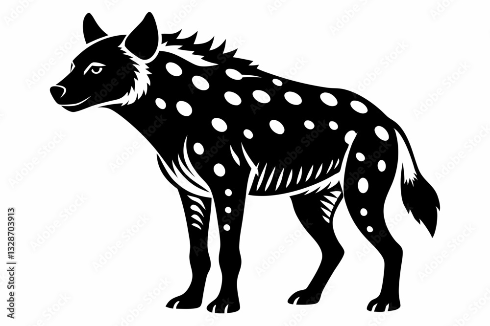 Fototapeta premium hyena line art silhouette vector illustration