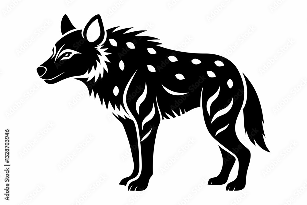 hyena line art silhouette vector illustration hyena line art silhouette vector illustration