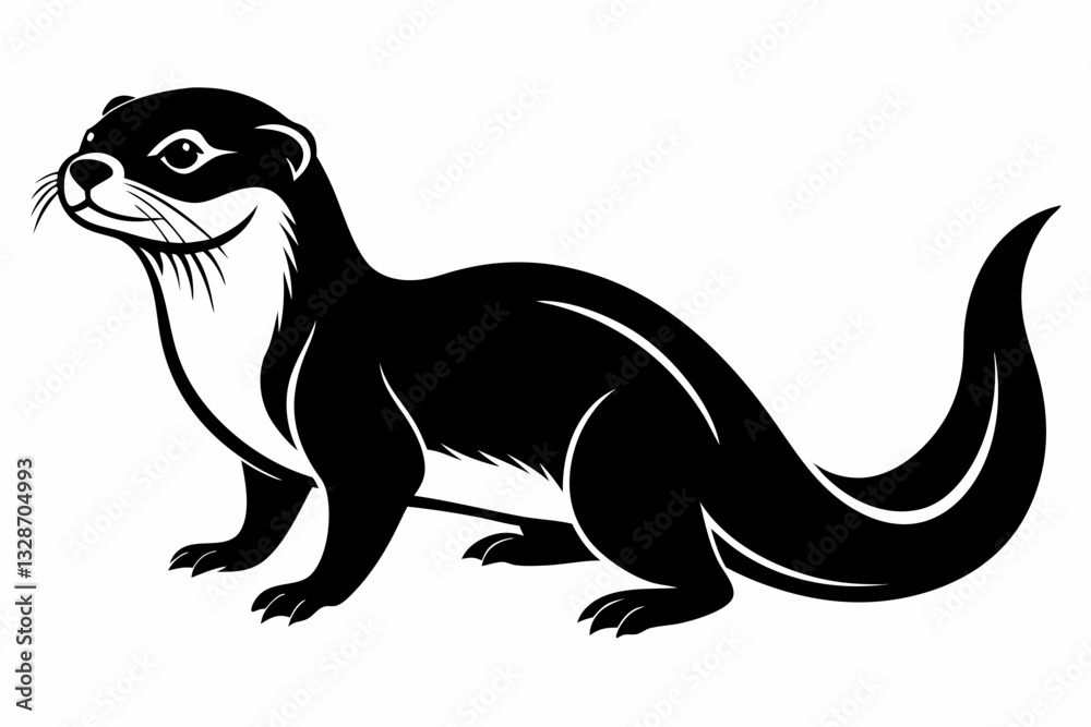 otter line art silhouette vector illustration