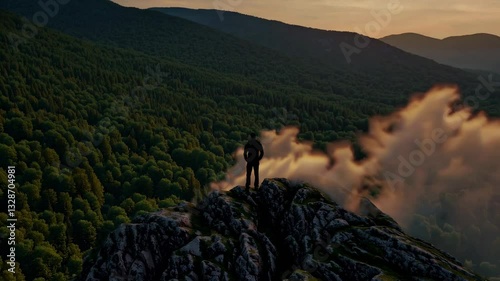 The Adventurer on Mountain Peak
