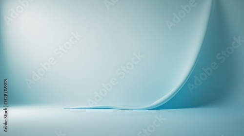 Minimalist Studio Shot Soft Blue Fabric Backdrop, Product Mockup, Texture, Abstract Design, Simple, Clean, Copy Space.