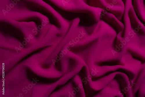 Vibrant Magenta Fabric with Soft Folds – Elegant Abstract Textile Background