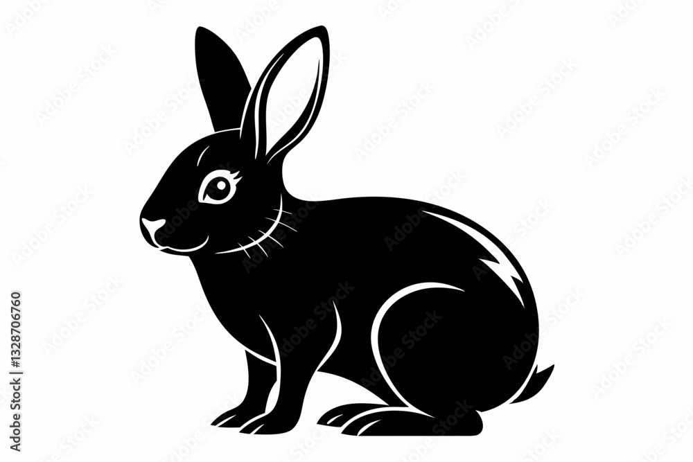 rabbit line art silhouette vector illustration rabbit line art silhouette vector illustration
