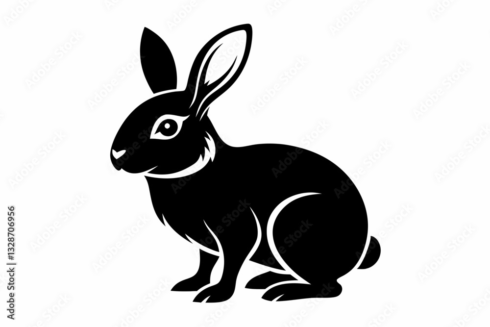 rabbit line art silhouette vector illustration rabbit line art silhouette vector illustration