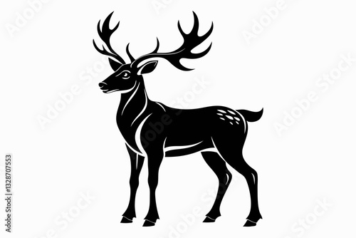 reindeer line art silhouette vector illustration