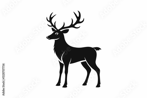 reindeer line art silhouette vector illustration