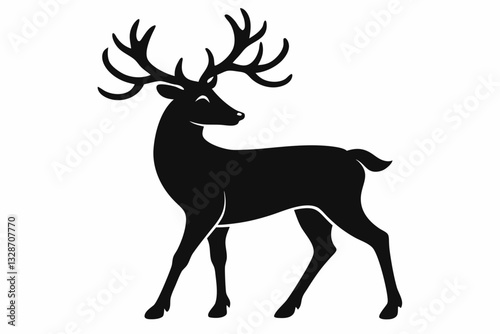 reindeer line art silhouette vector illustration