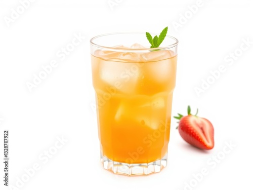 Refreshing Iced Strawberry Drink with Mint