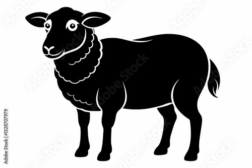 sheep line art silhouette vector illustration