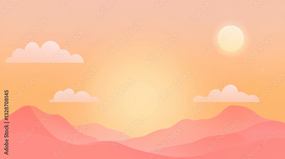 Obraz premium A warm sunset orange and light pink gradient background. Featuring warm oranges and soft pinks with smooth transitions. Emphasizing positivity and warmth. Ideal for lifestyle visuals