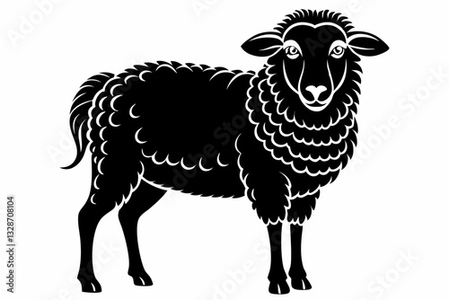 sheep line art silhouette vector illustration