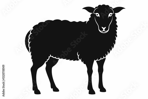 sheep line art silhouette vector illustration
