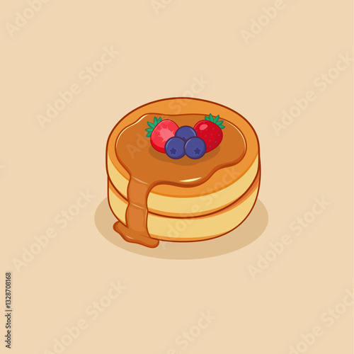 simple pancake illustration icon image