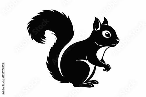 squirrel line art silhouette vector illustration