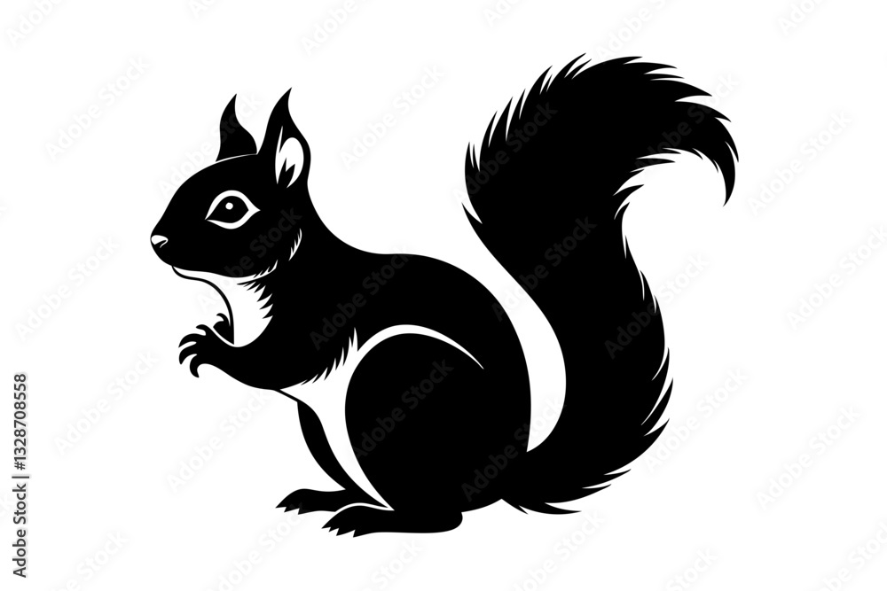 squirrel line art silhouette vector illustration squirrel line art silhouette vector illustration