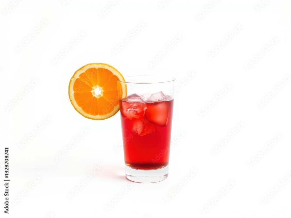 Refreshing Red Cocktail with Orange Slice Refreshing Red Cocktail with Orange Slice