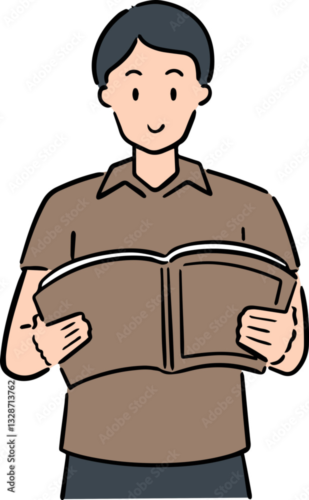 Naklejka premium Illustration of reader