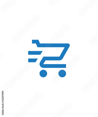 shopping cart icon filled with color