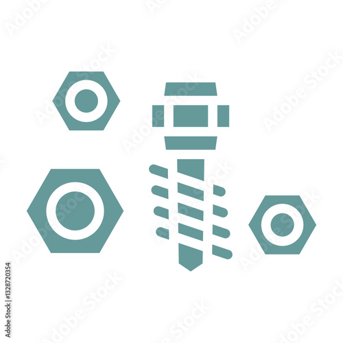 Nuts and Bolts Vector Design Icon Style