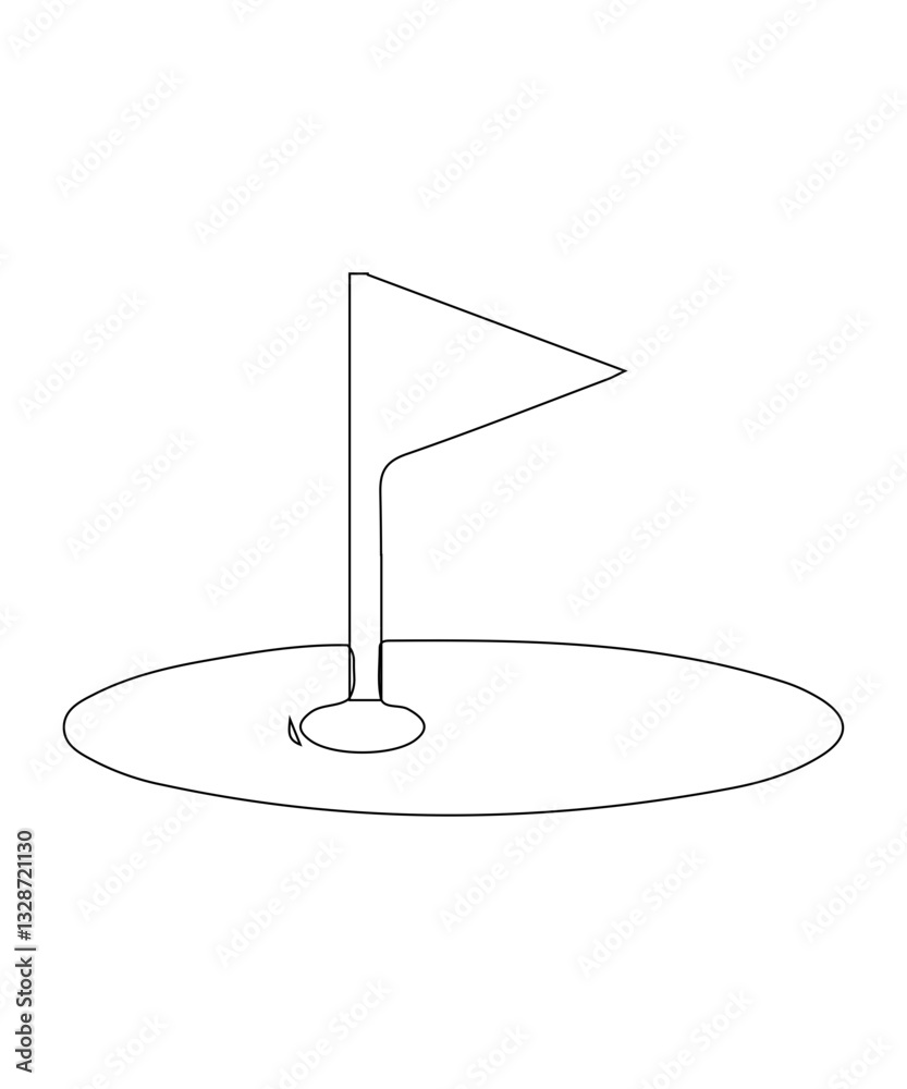 Golf icon with thin outline Golf icon with thin outline