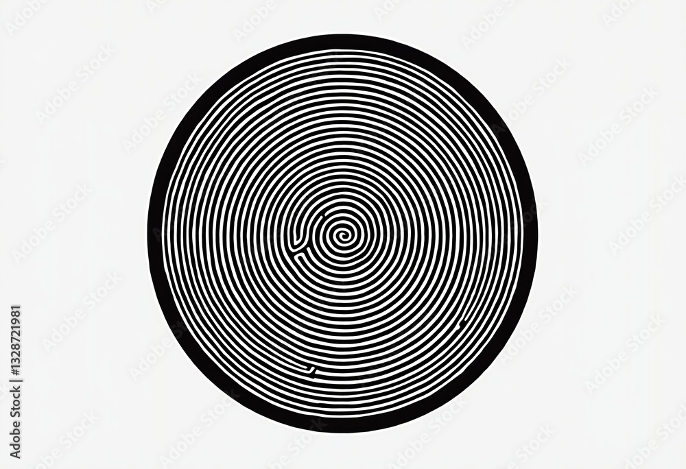 Fototapeta premium Seamless Crop Circle Pattern: Black and White Design Featuring Simplified Crop Circle Formations, Ideal for Modern Textiles, Backgrounds, and Minimalist Design Projects.