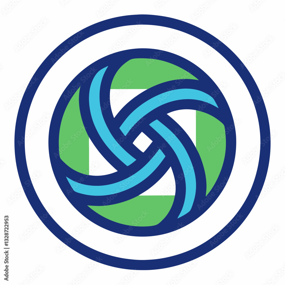 double circle icon with interwoven symmetry double circle icon with interwoven symmetry