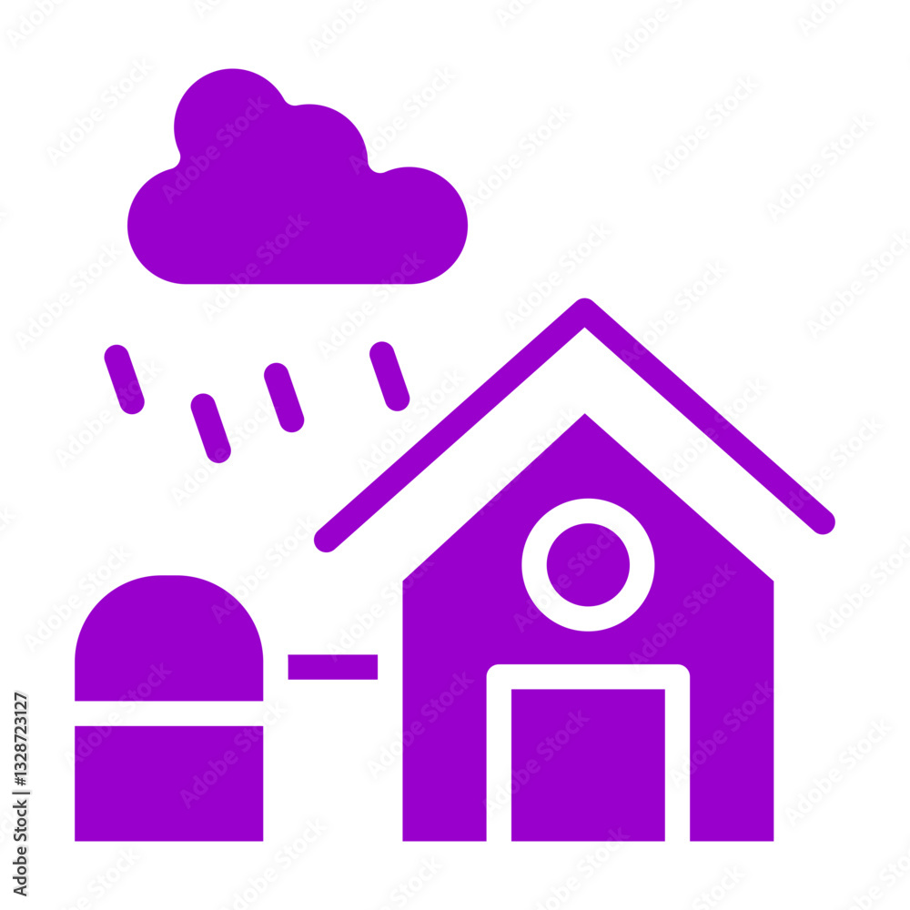 Rainwater Harvesting Vector Design Icon Style Rainwater Harvesting Vector Design Icon Style