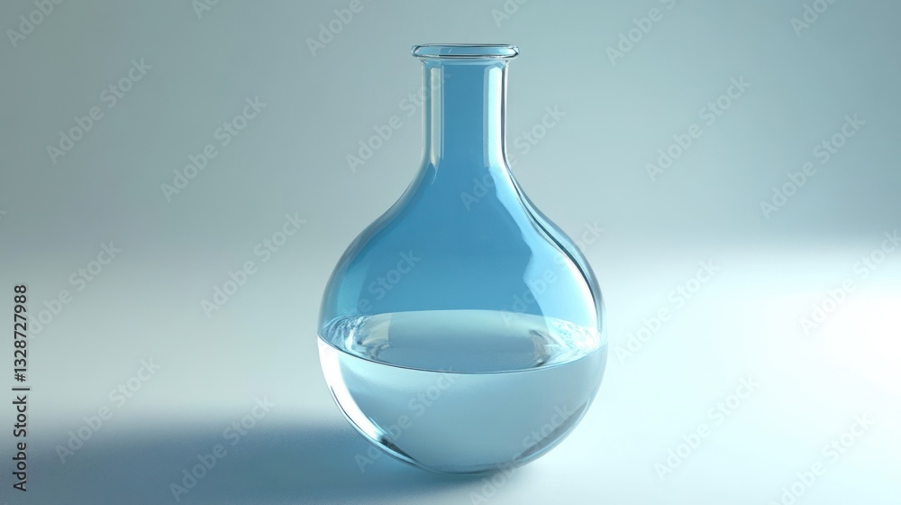 Clear Glass Flask Filled with Liquid Clear Glass Flask Filled with Liquid