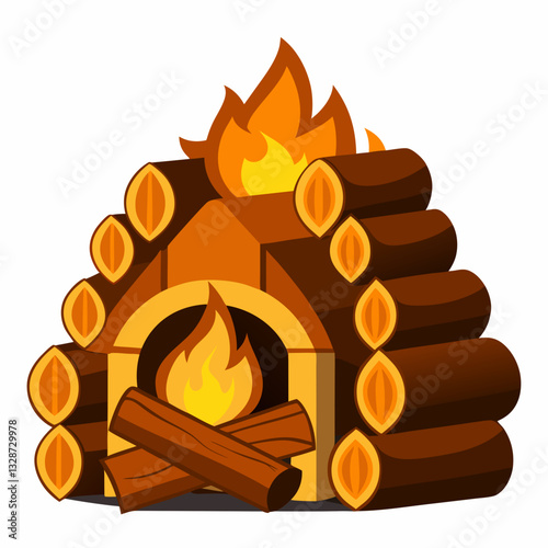 cozy fireplace corner with stacked wood logs