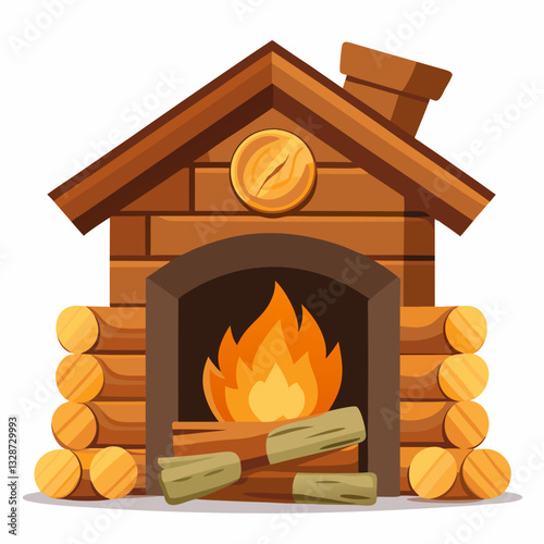 cozy fireplace corner with stacked wood logs
