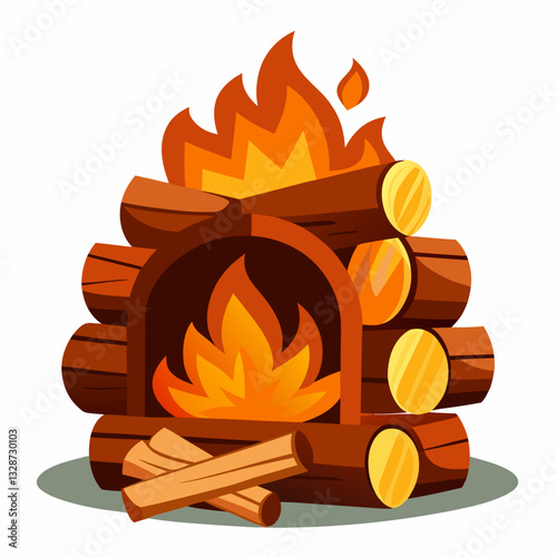 cozy fireplace corner with stacked wood logs