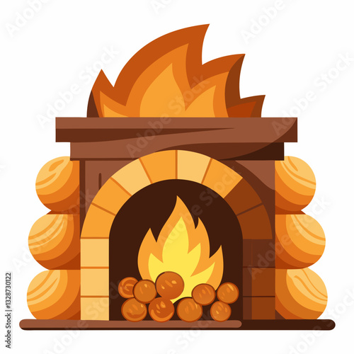 cozy fireplace corner with stacked wood logs
