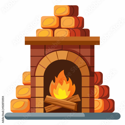 cozy fireplace corner with stacked wood logs