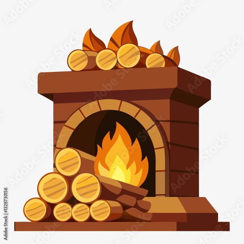cozy fireplace corner with stacked wood logs