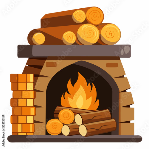 cozy fireplace corner with stacked wood logs
