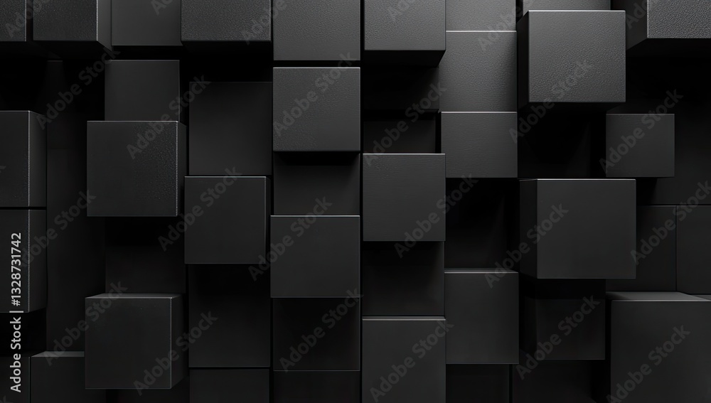 Abstract black cube wall background Abstract black cube wall background