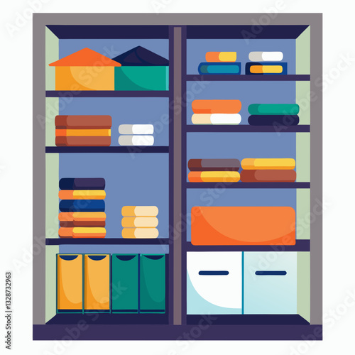 walk in closet with organized shelving units