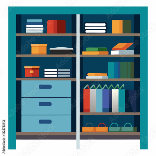 walk in closet with organized shelving units