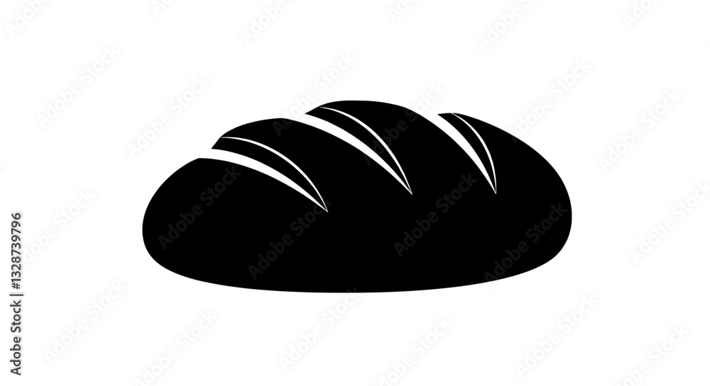 Artisan Loaf: Simple silhouette of a fresh, artisanal loaf, showcasing classic design. The image captures the essence of homemade bread. Artisan Loaf: Simple silhouette of a fresh, artisanal loaf, showcasing classic design. The image captures the essence of homemade bread.