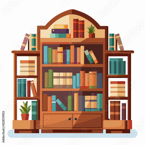 home library with towering wooden bookshelves 