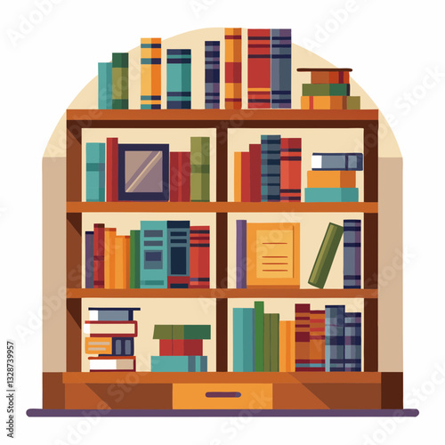 home library with towering wooden bookshelves 