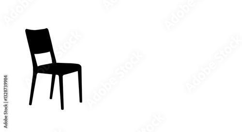 Minimalist Chair Silhouette: A sleek, modern chair silhouette stands in stark contrast against a backdrop, symbolizing simplicity, design, and interior space.